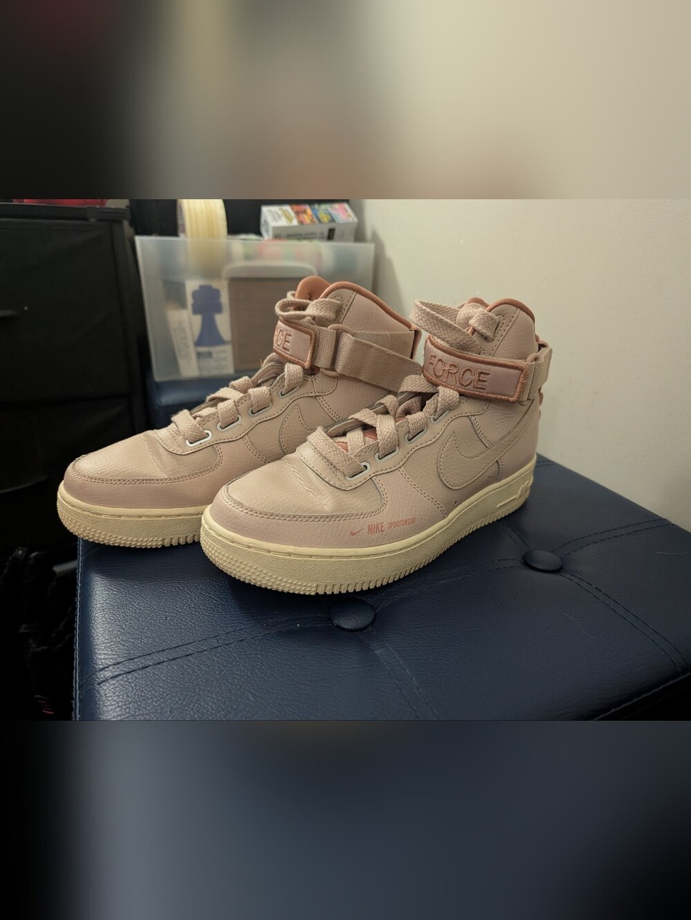 Nike Air Force Ones Mid W/Strap . woman's Size 8.5